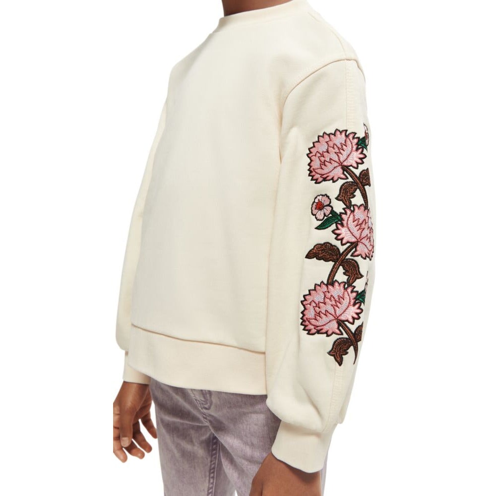 Embroidered Voluminous Sleeve Sweatshirt