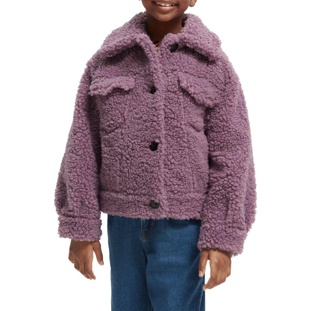 Boxy-Fit Bonded Teddy Jacket - Lavender