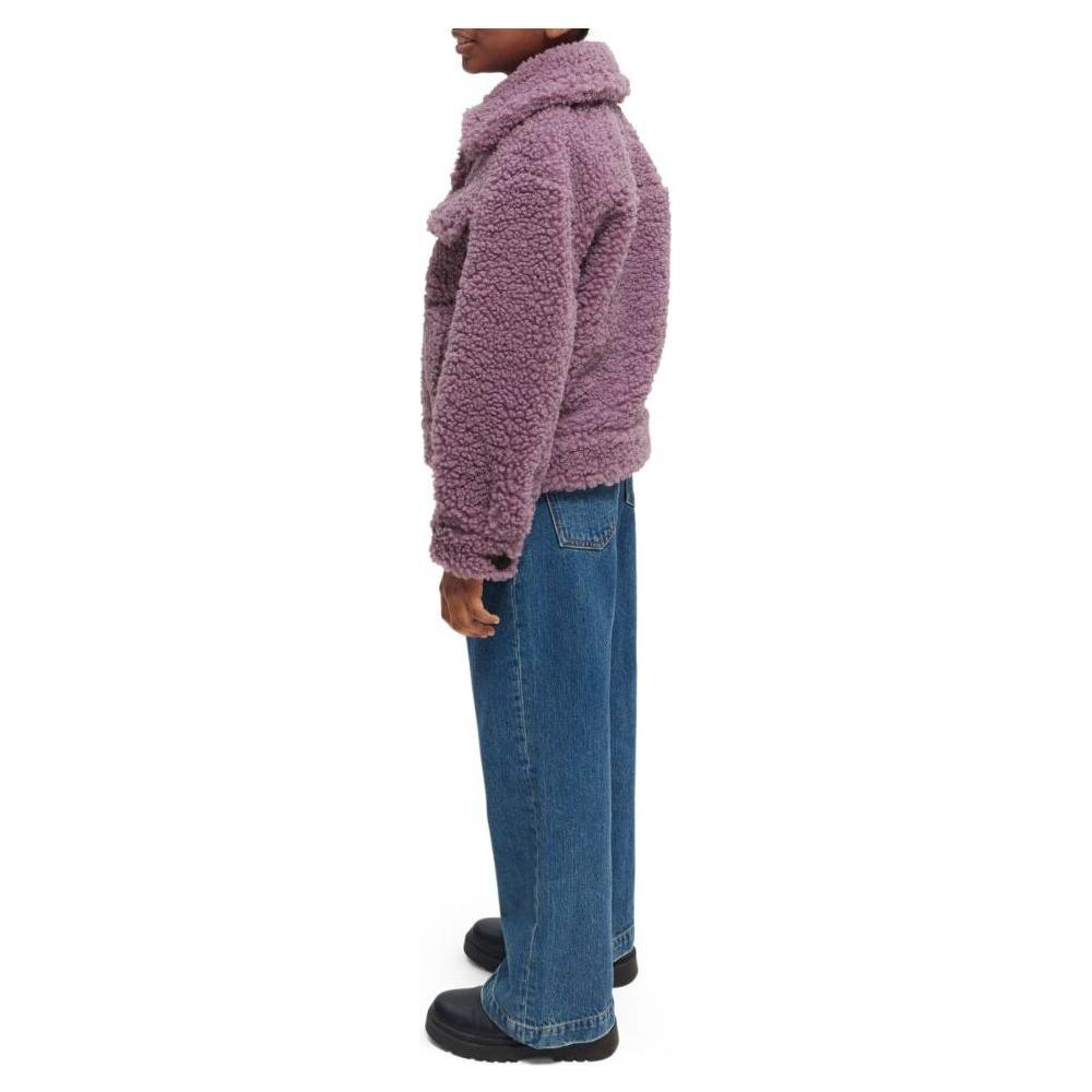 Boxy-Fit Bonded Teddy Jacket - Lavender