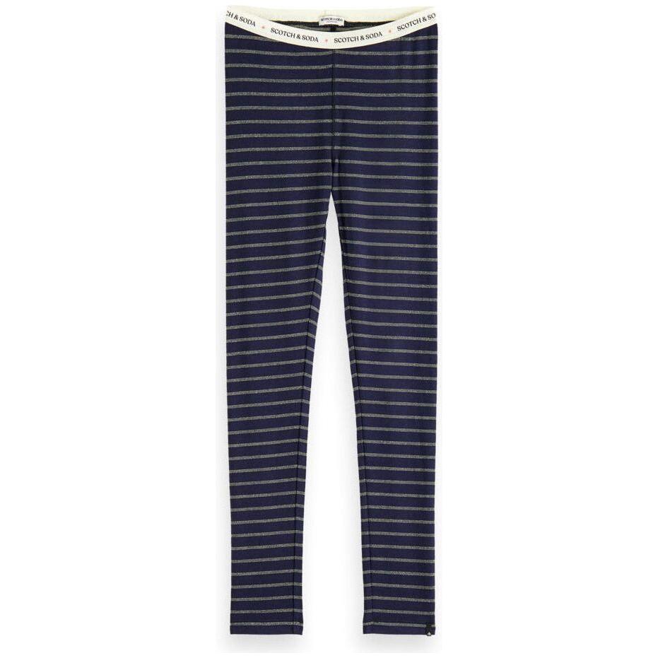 Striped Lurex Leggings - Night