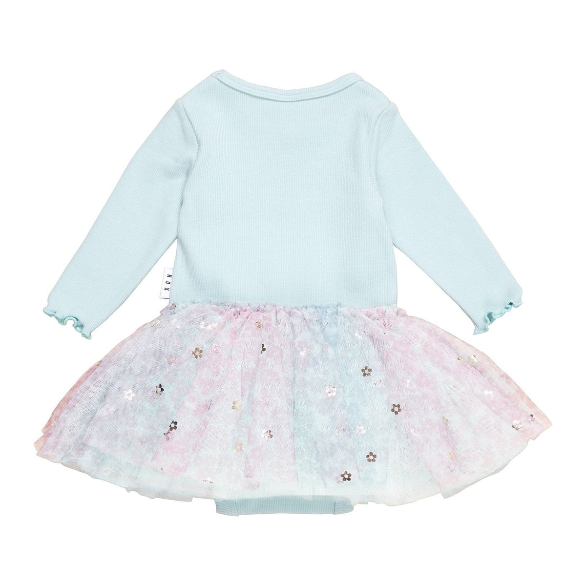 Rainbow Flower Rib Long Sleeve Ballet Onesie