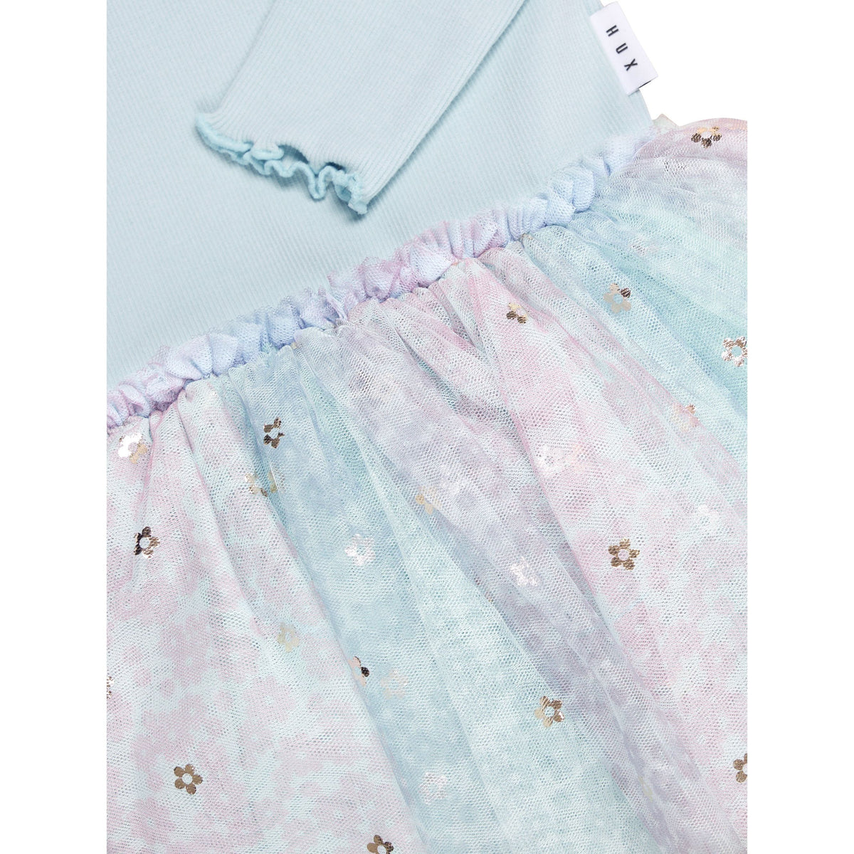 Rainbow Flower Rib Long Sleeve Ballet Onesie