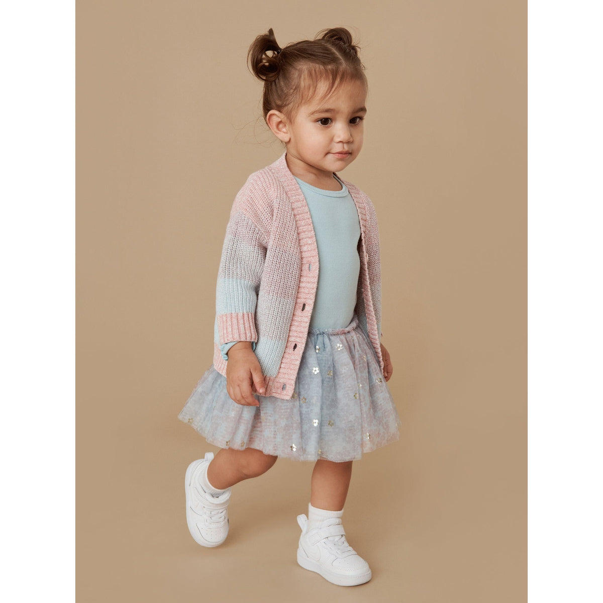 Rainbow Flower Rib Long Sleeve Ballet Onesie