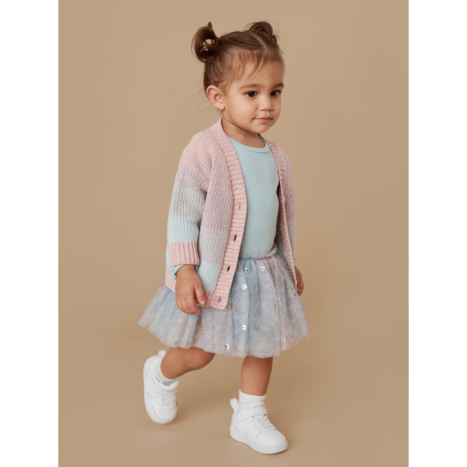 Rainbow Flower Rib Long Sleeve Ballet Onesie