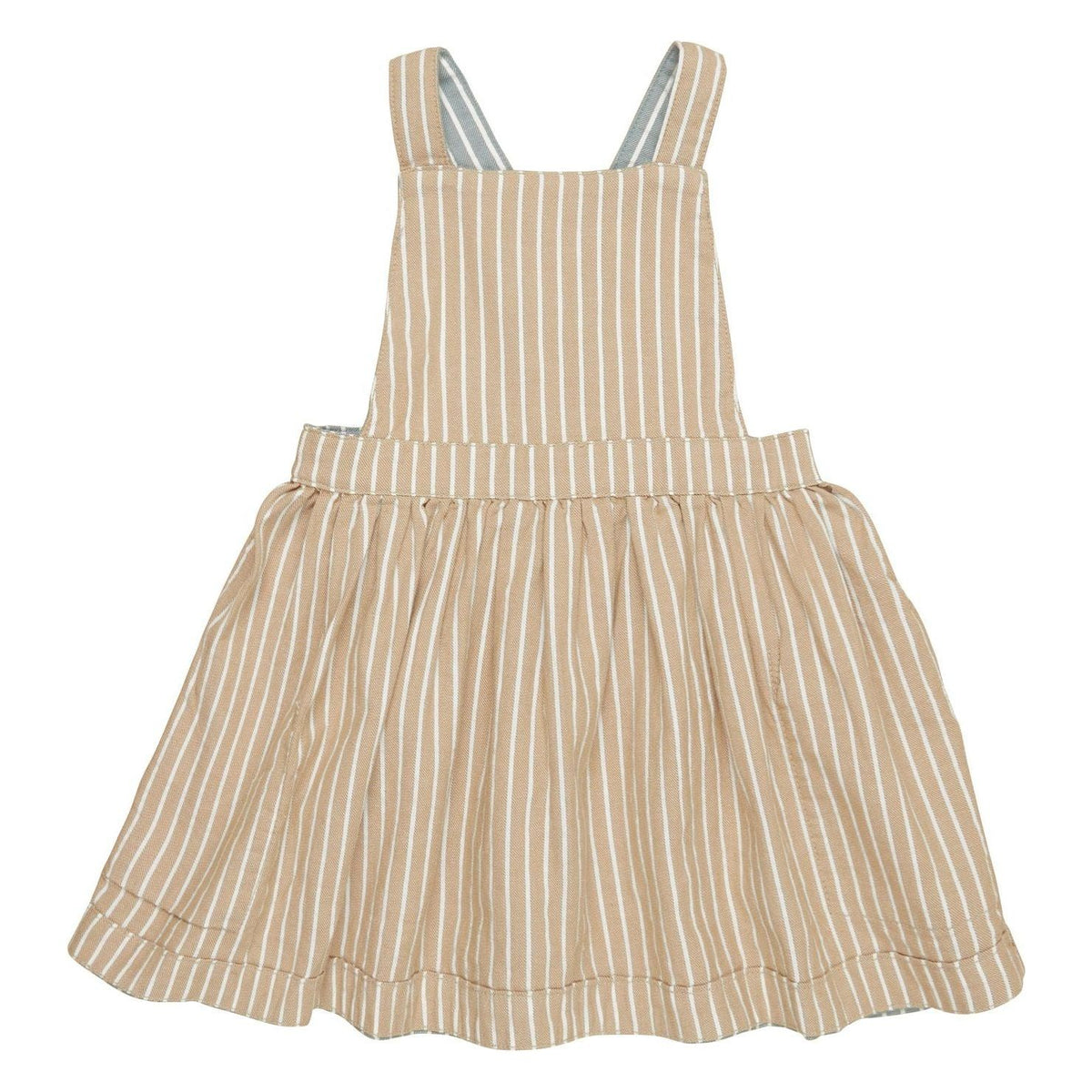 Stripe Reversible Pinafore - Biscuit