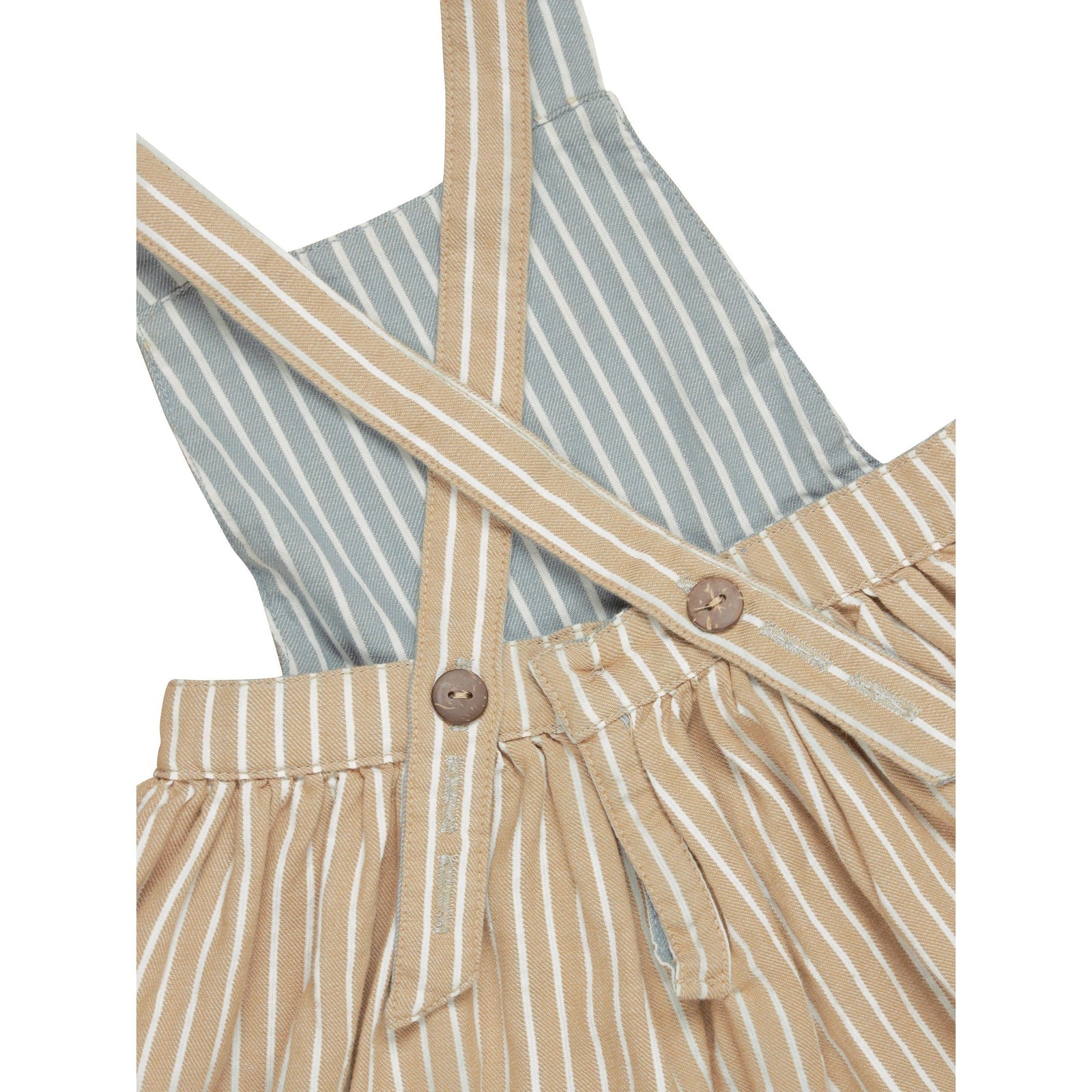 Stripe Reversible Pinafore - Biscuit