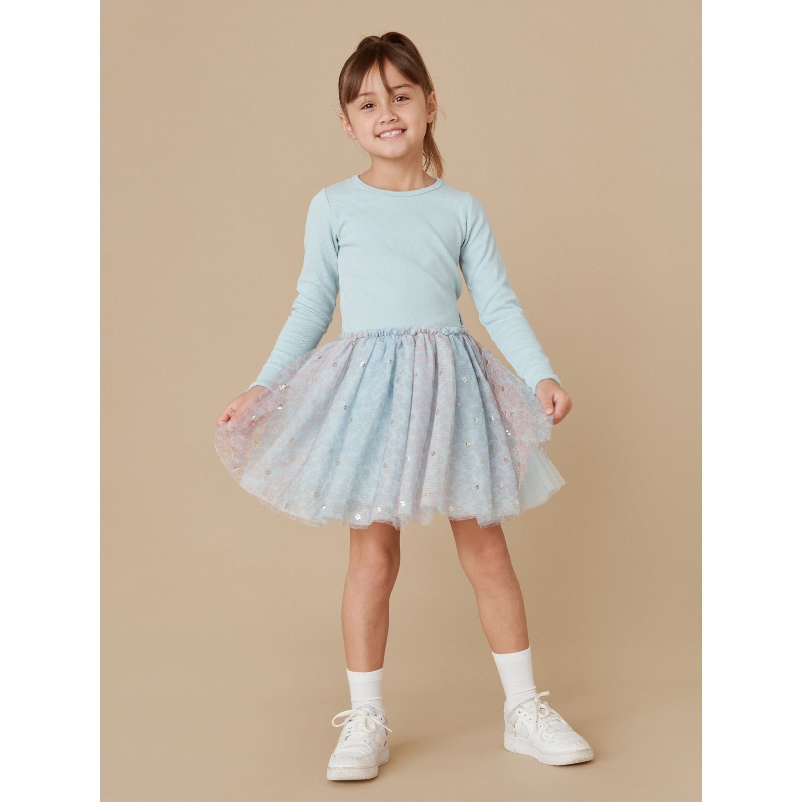 Rainbow Flower Rib Long Sleeve Ballet