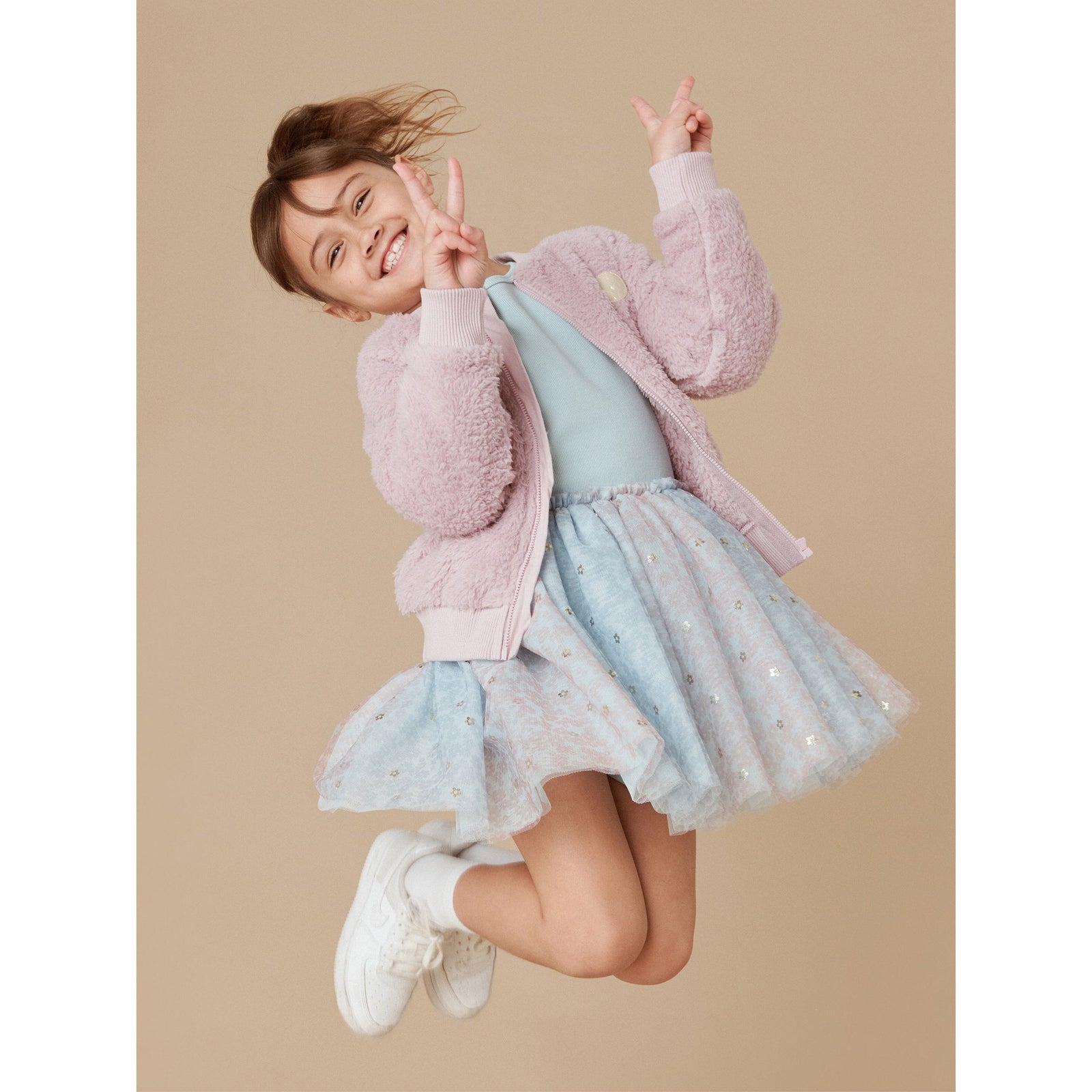 Rainbow Flower Rib Long Sleeve Ballet
