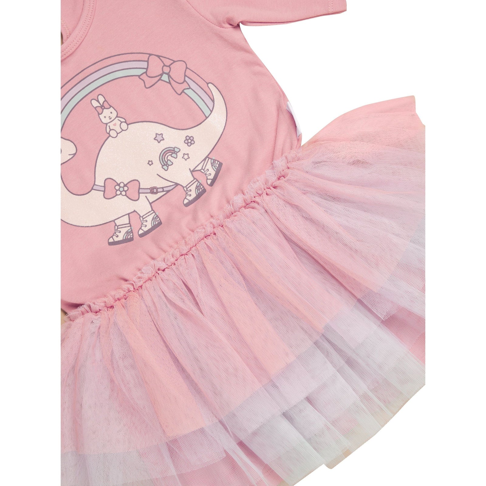 Dino Rainbow Layered Ballet Dress