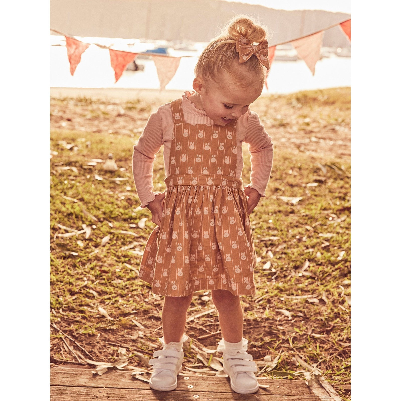 Bunny Stripe Reversible Pinafore