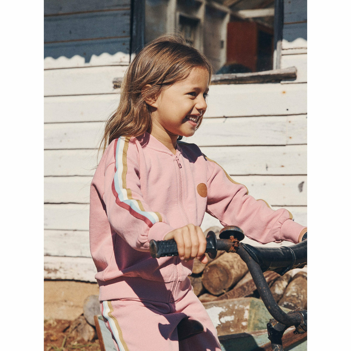 Dusty Rose Retro Track Pant