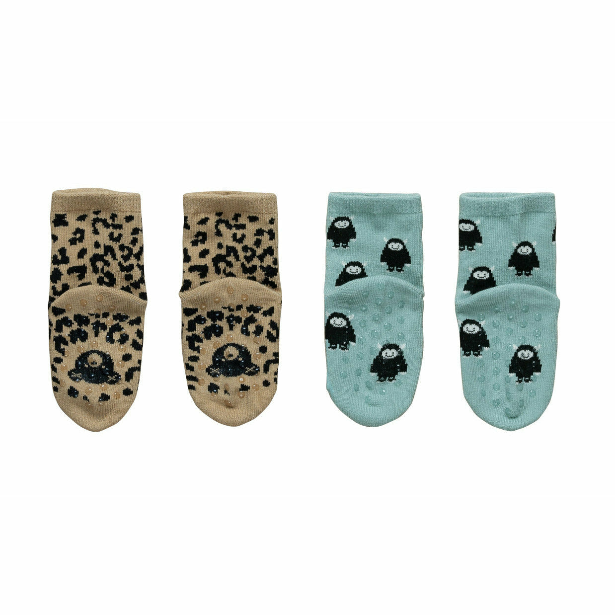 Leopard/Monster 2Pk Socks