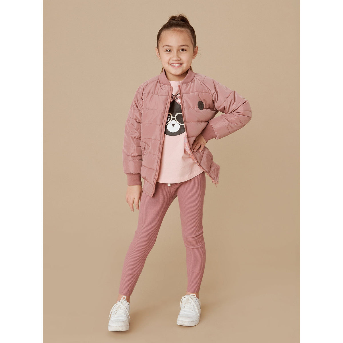 Rainbow Flower Bear Reversible Bomber