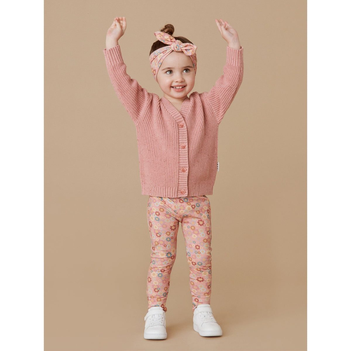 Rainbow Flower Bear 2Pk Headband-Dusty Rose + Lavender