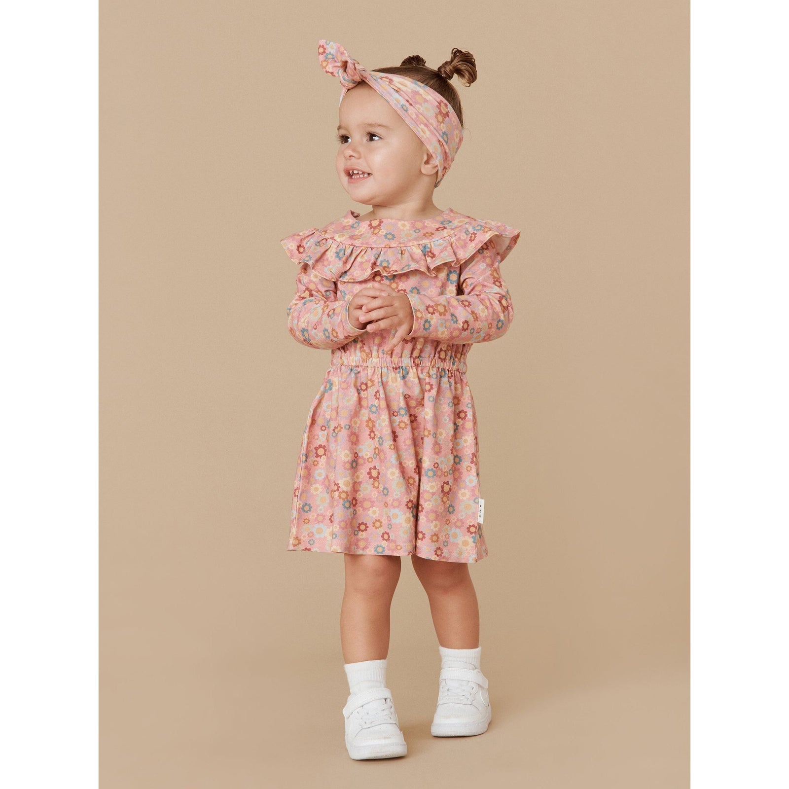 Rainbow Flower Bear 2Pk Headband-Dusty Rose + Lavender