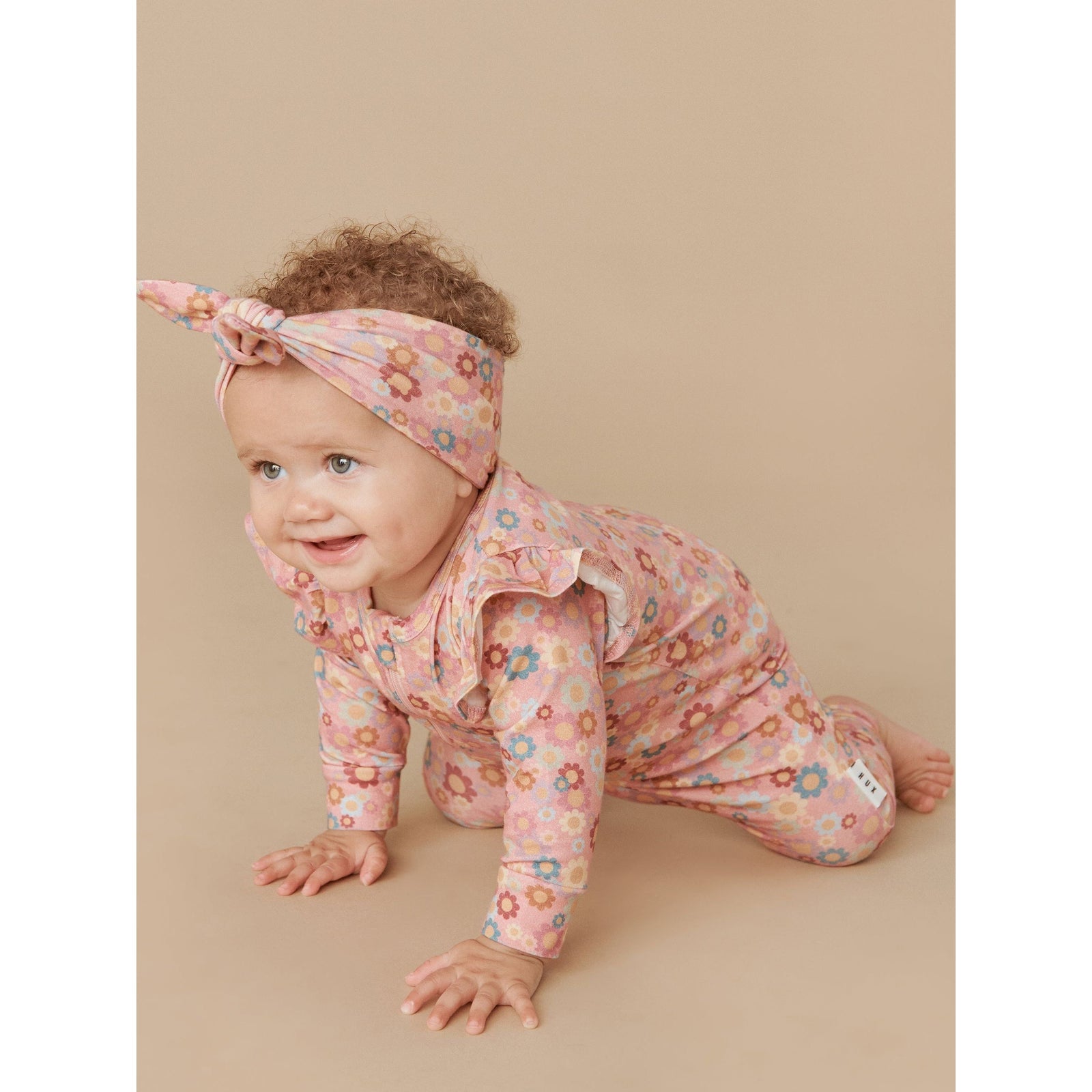 Rainbow Flower Bear 2Pk Headband-Dusty Rose + Lavender