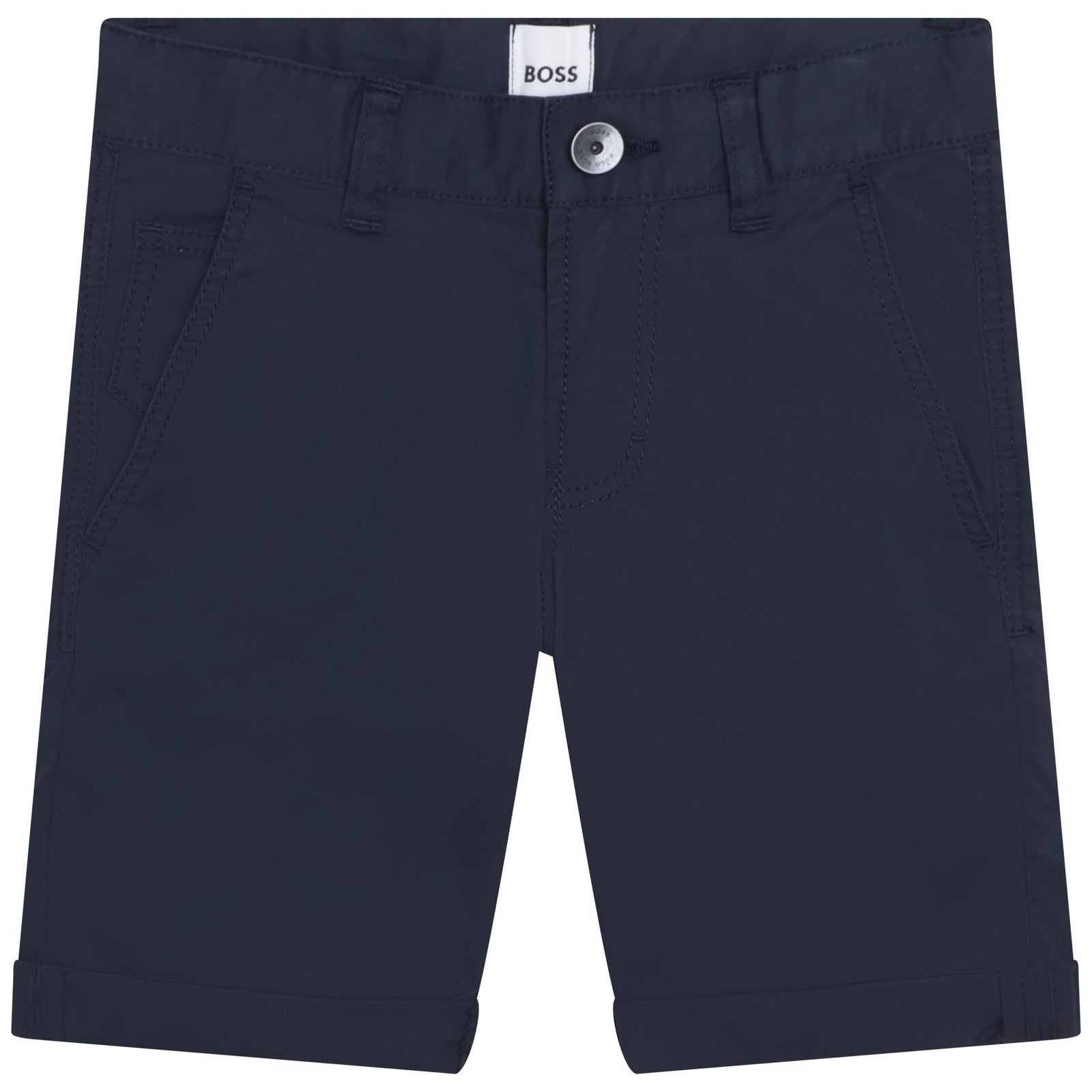 BOSS Cotton Twill Bermuda Shorts - Navy