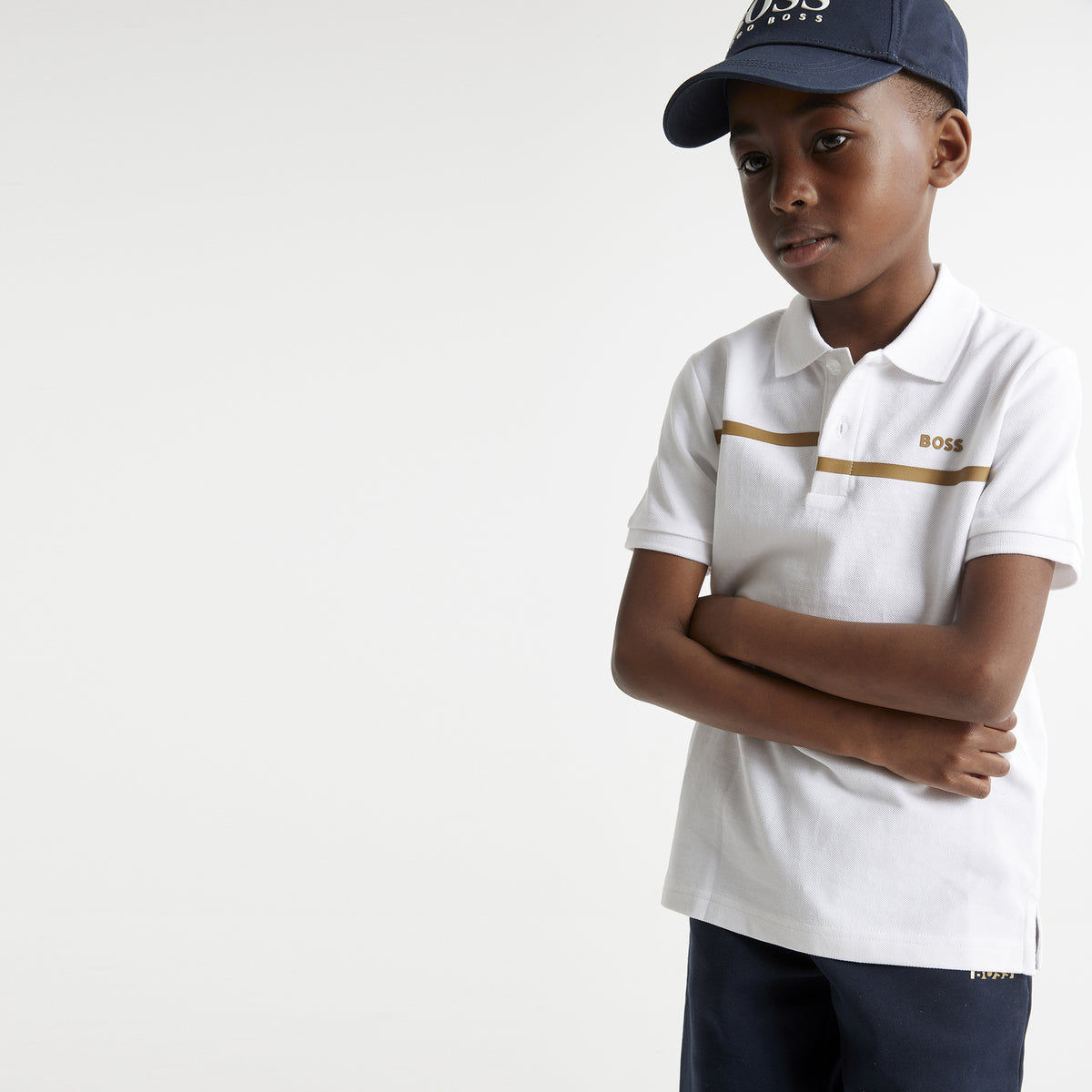 BOSS Cotton Pique Polo Shirt - White