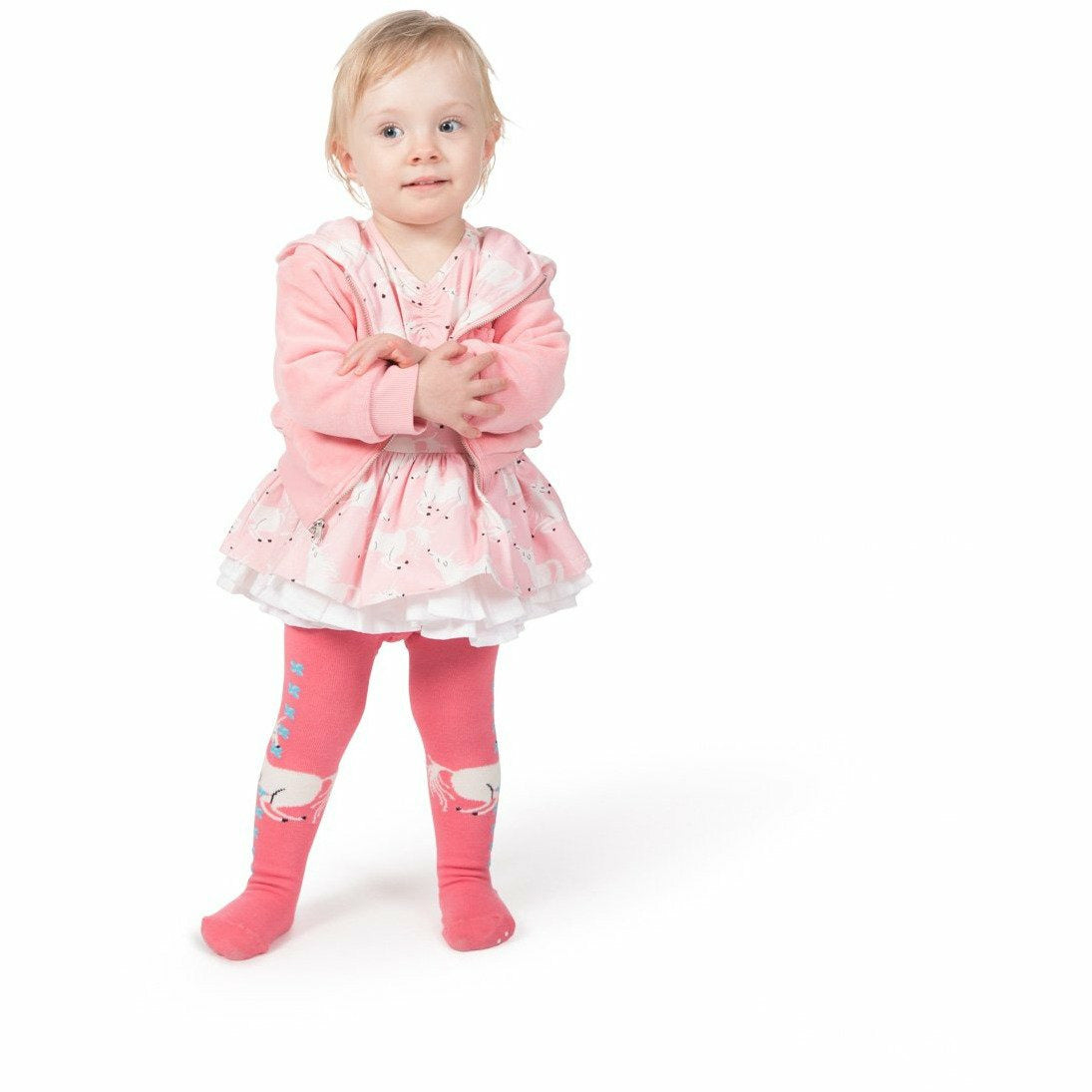 Tights - Unicorns Pink