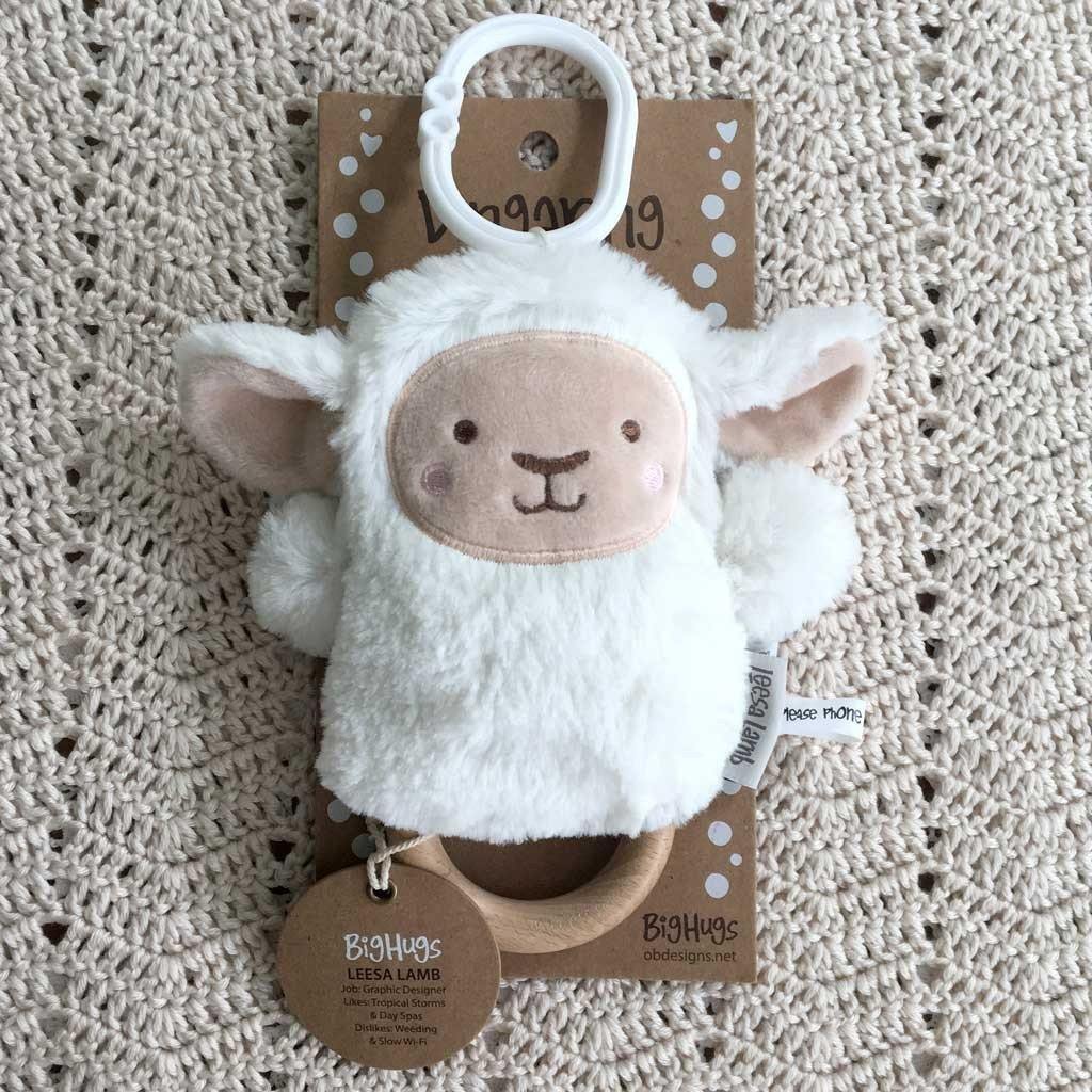 Wooden Teether - Lee Lamb White
