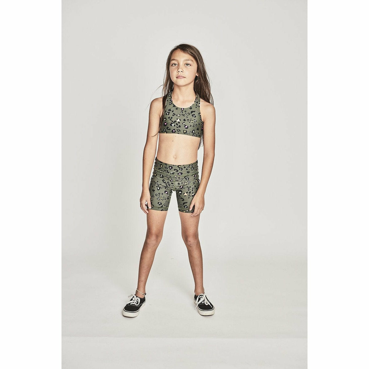 Sage T-Bar Crop Top - Olive Leopard Potion
