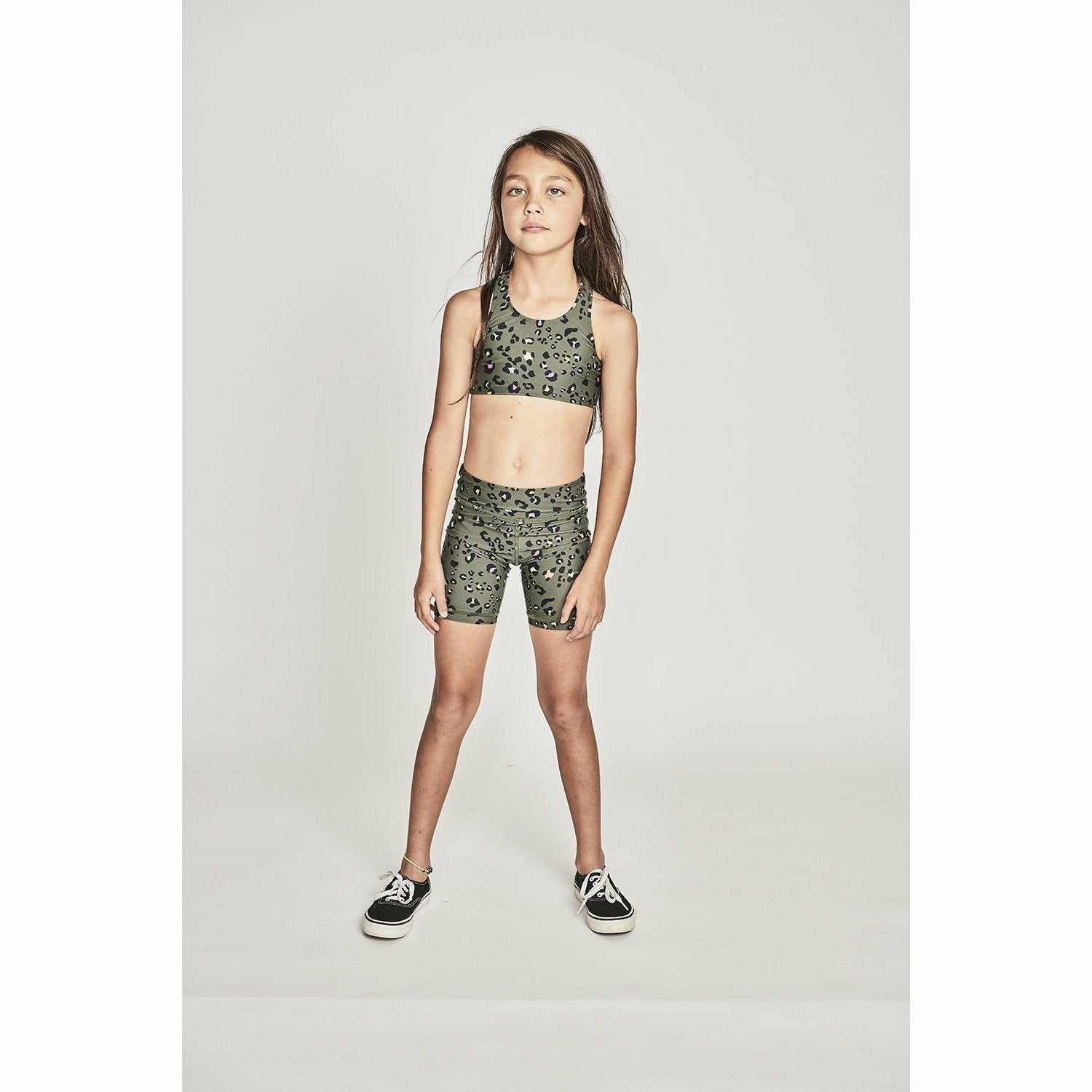 Sage T-Bar Crop Top - Olive Leopard Potion