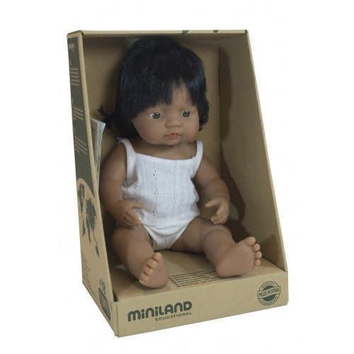 Anatomically Correct Baby Doll Hispanic Girl 38 Cm