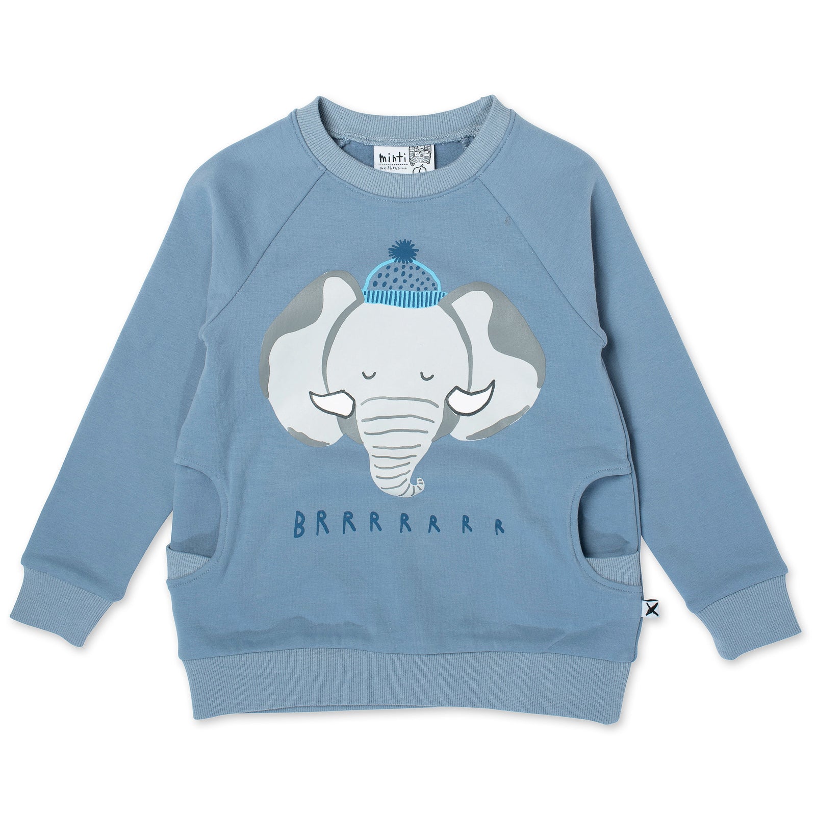 Brr Elephant Furry Crew - Cornflower