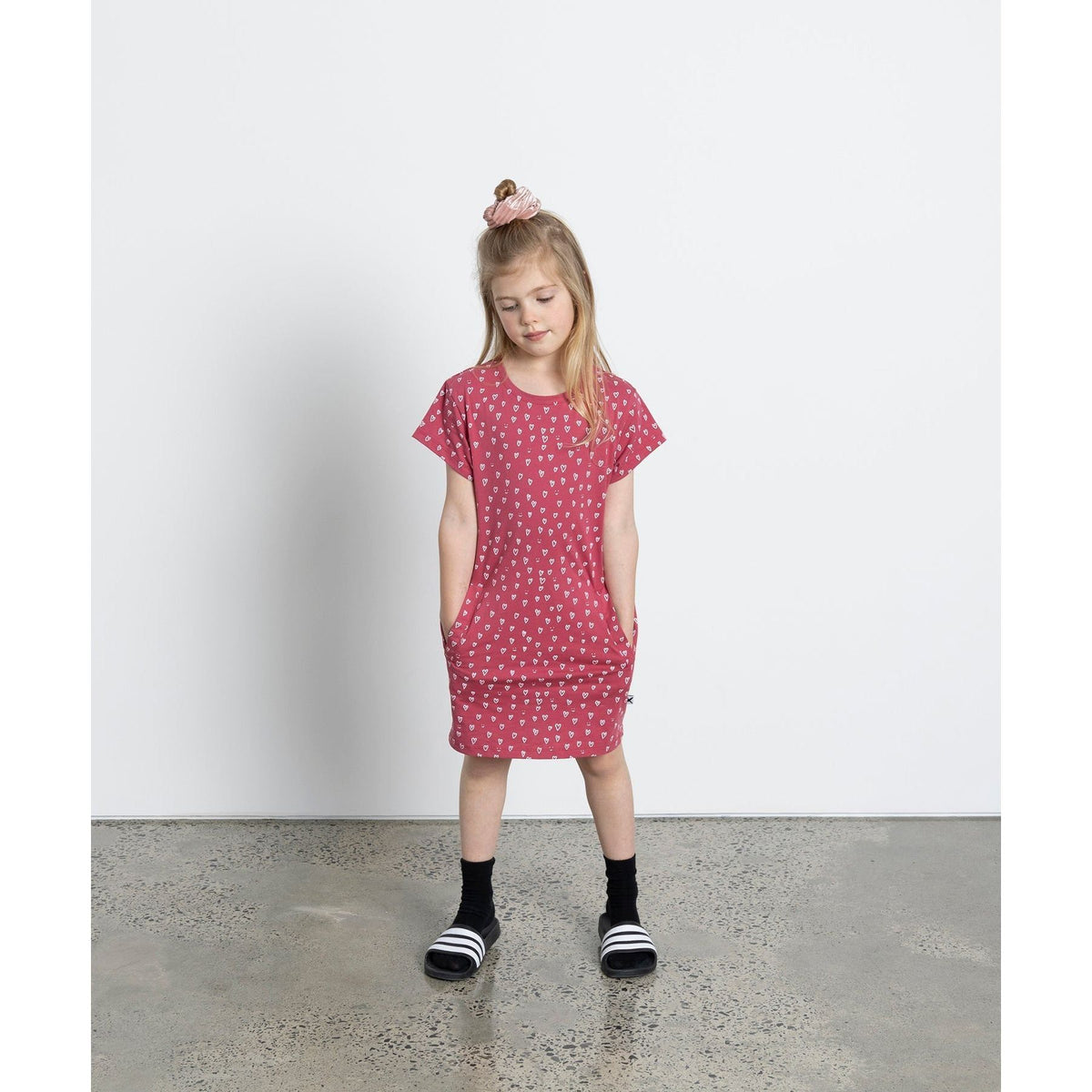 Mini Hearts Dress - Rose