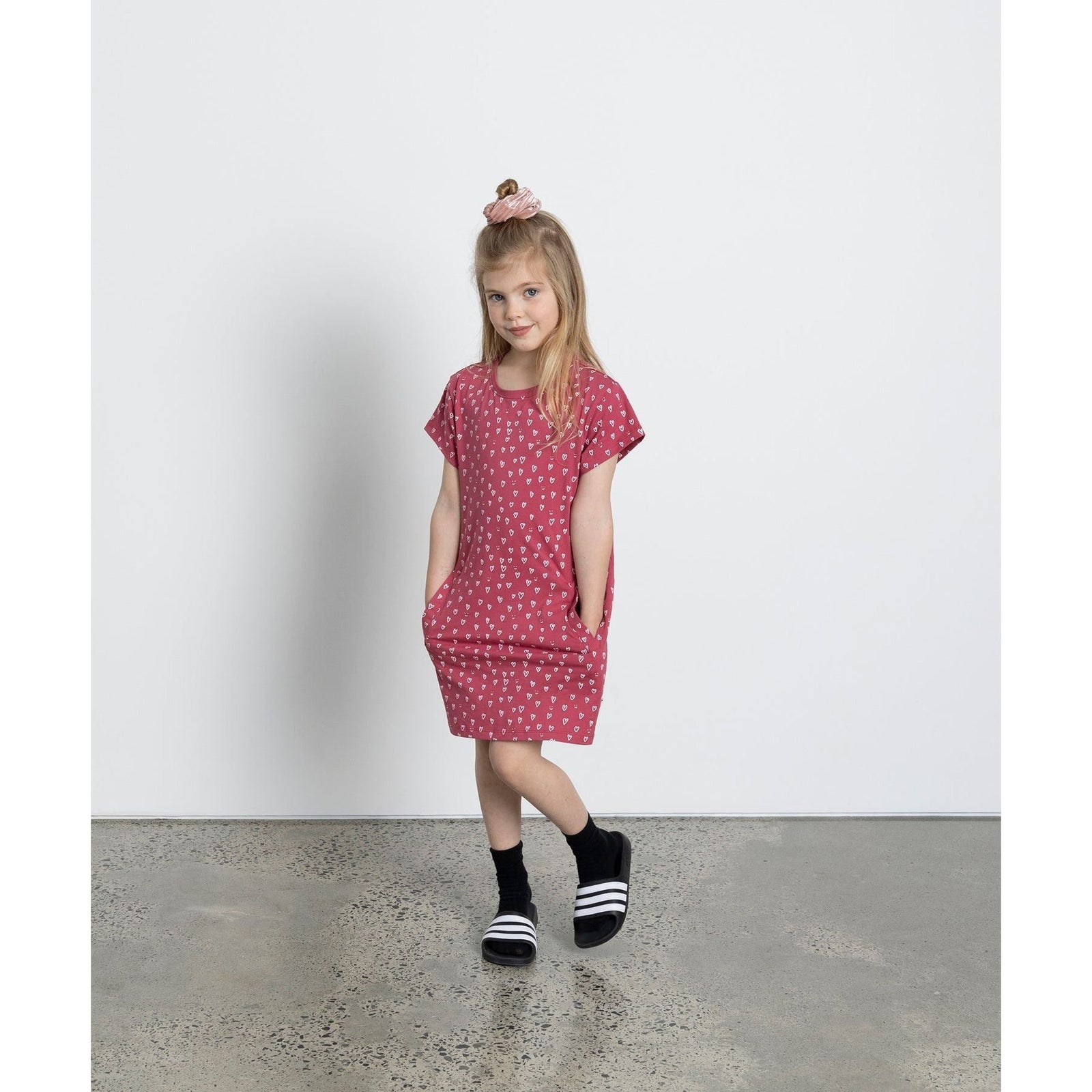 Mini Hearts Dress - Rose