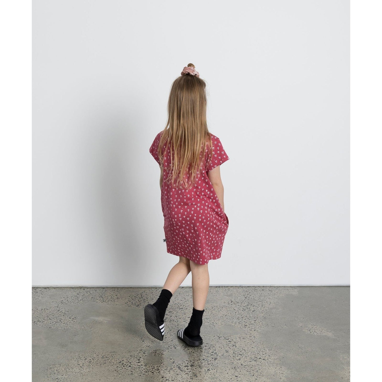 Mini Hearts Dress - Rose