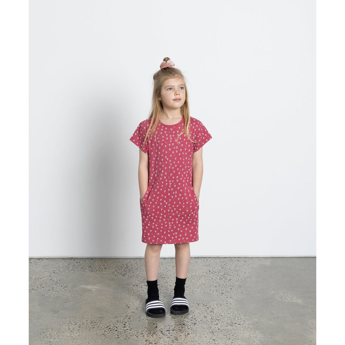 Mini Hearts Dress - Rose