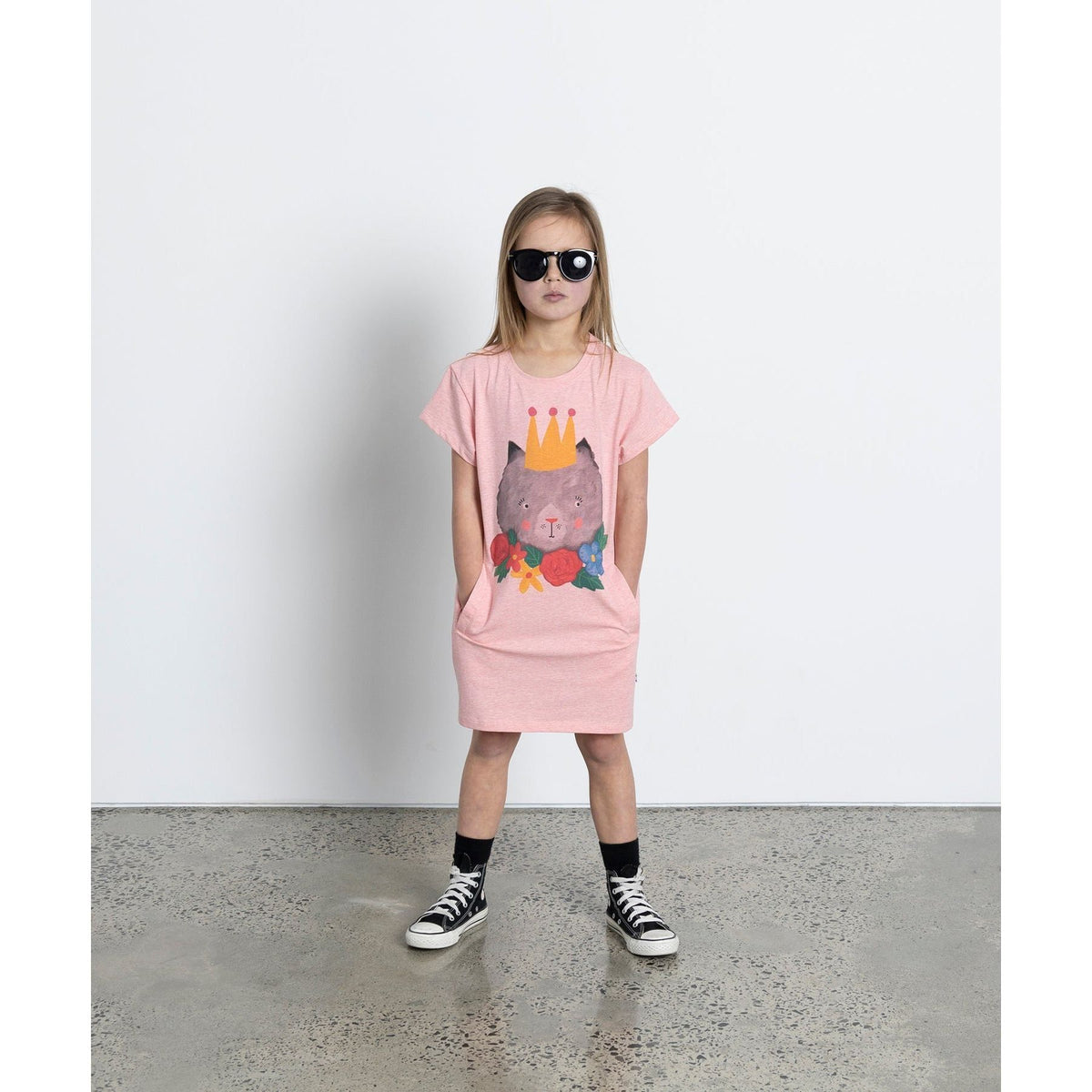 Tropical Kitty Dress - Strawberry Marle