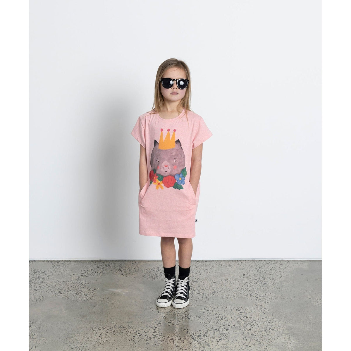Tropical Kitty Dress - Strawberry Marle