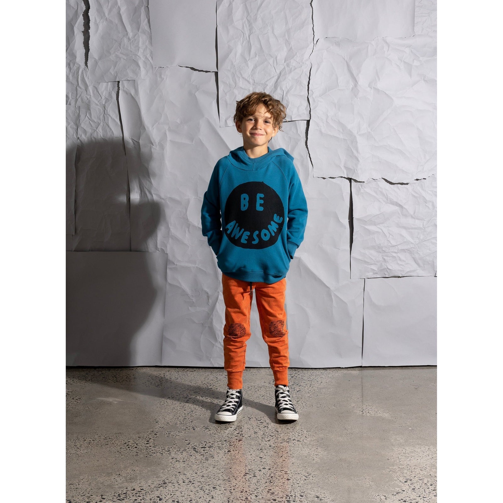 Hello Circle Furry Trackies - Orange Wash