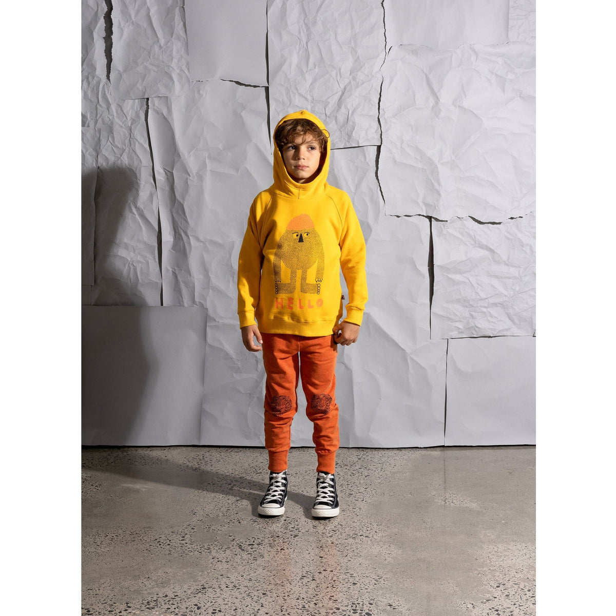Hello Circle Furry Trackies - Orange Wash