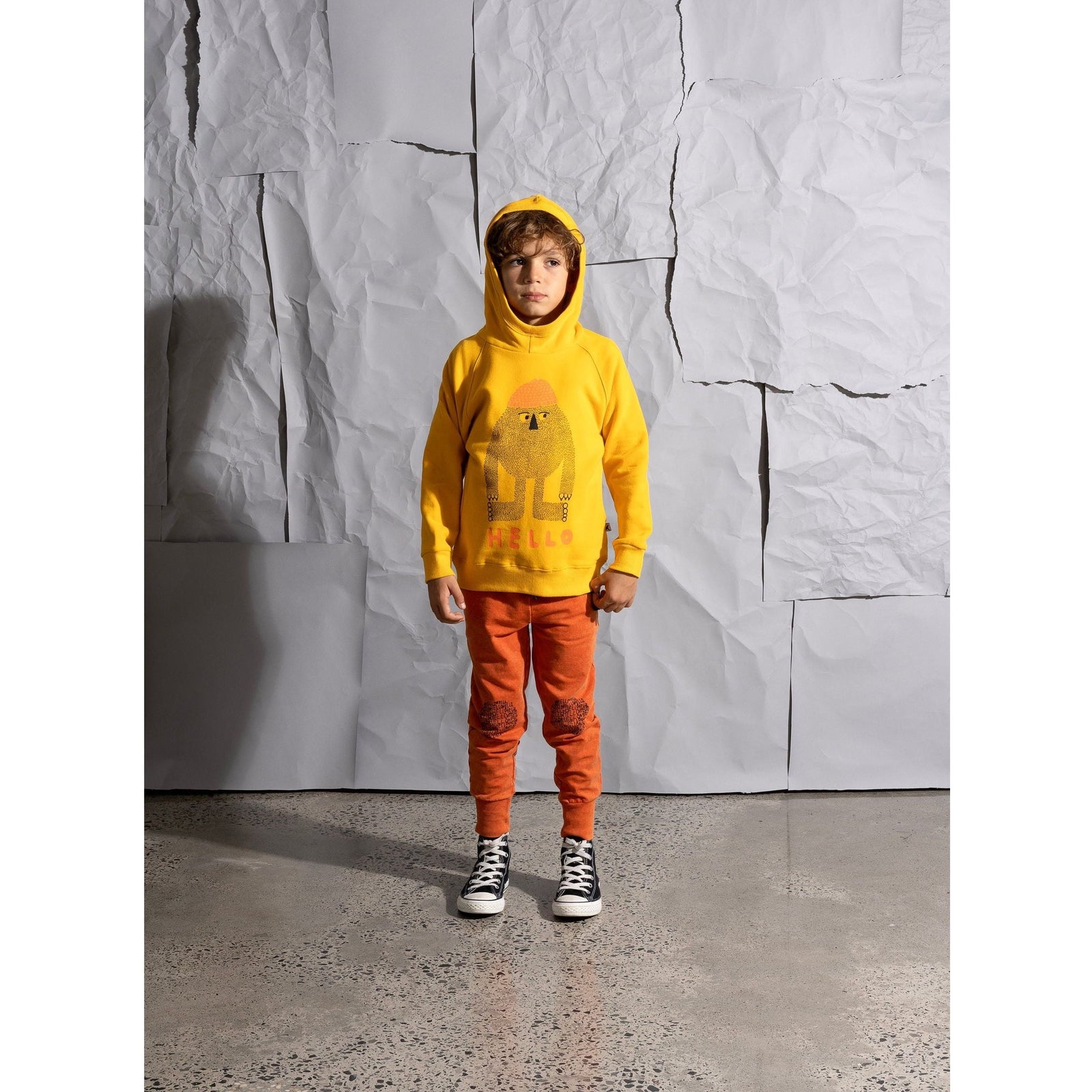 Hello Circle Furry Trackies - Orange Wash