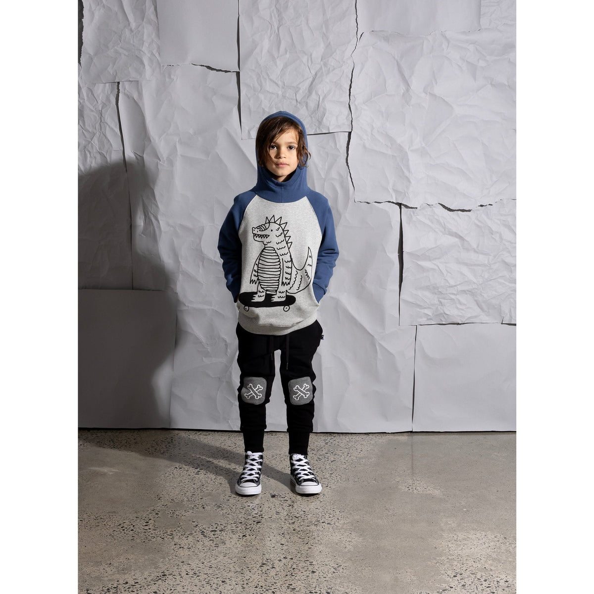 Bones Furry Patch Trackies - Black/Charcoal