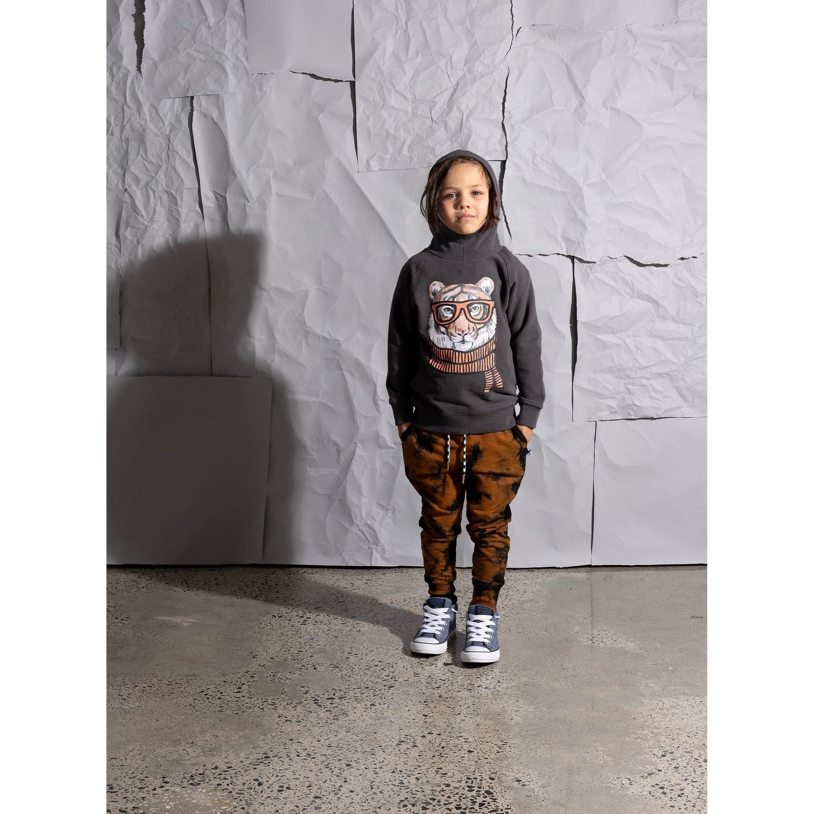 Tiger In Disguise Furry Hood - Dark Grey