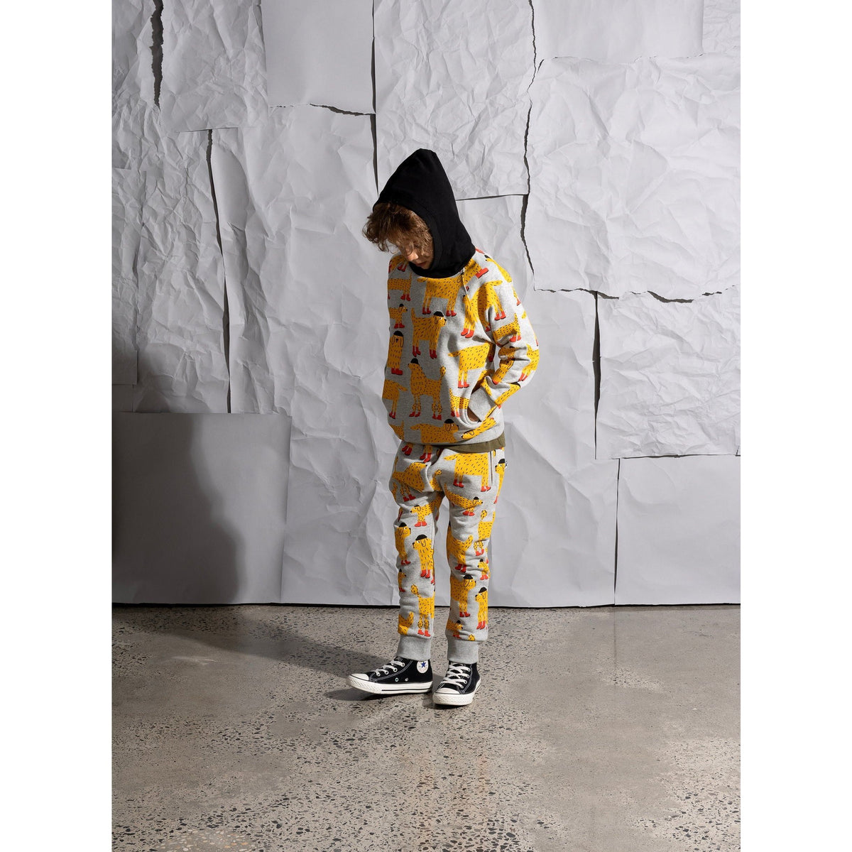 Warm Dogs Furry Hood - Grey Marle/Black