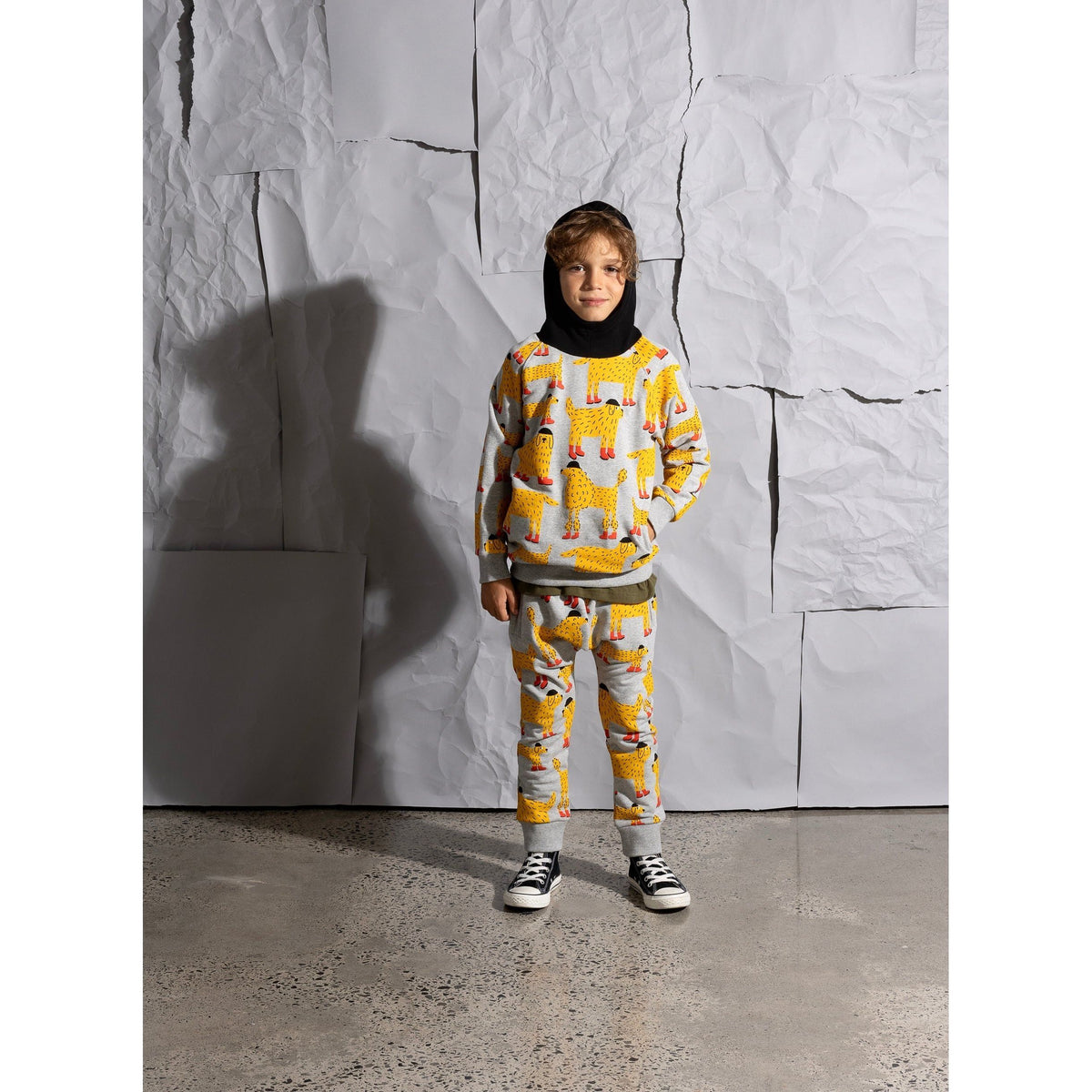 Warm Dogs Furry Hood - Grey Marle/Black