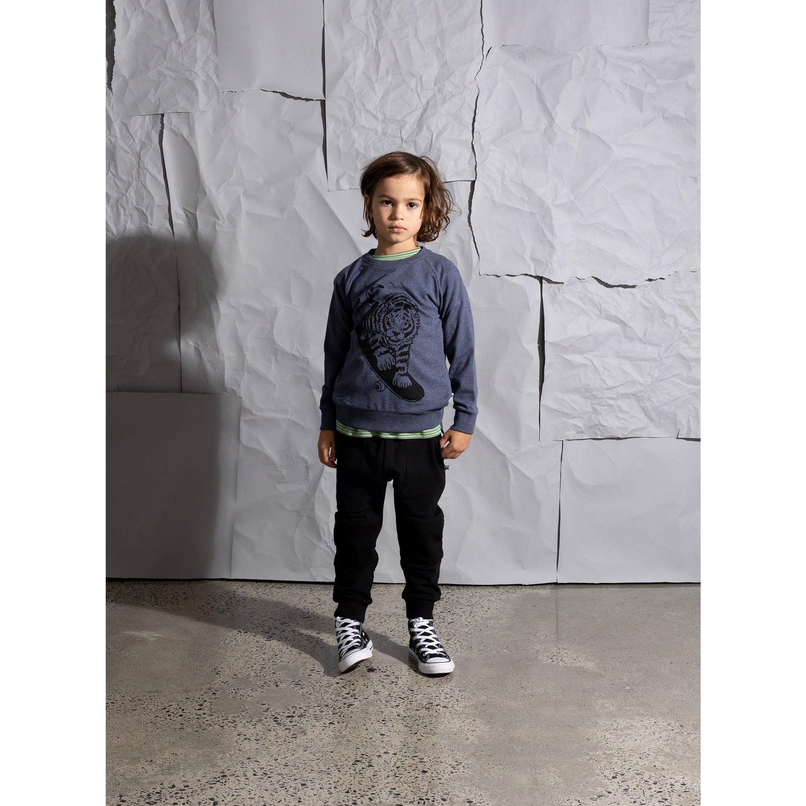Furry Reinforced Knee Trackies - Black