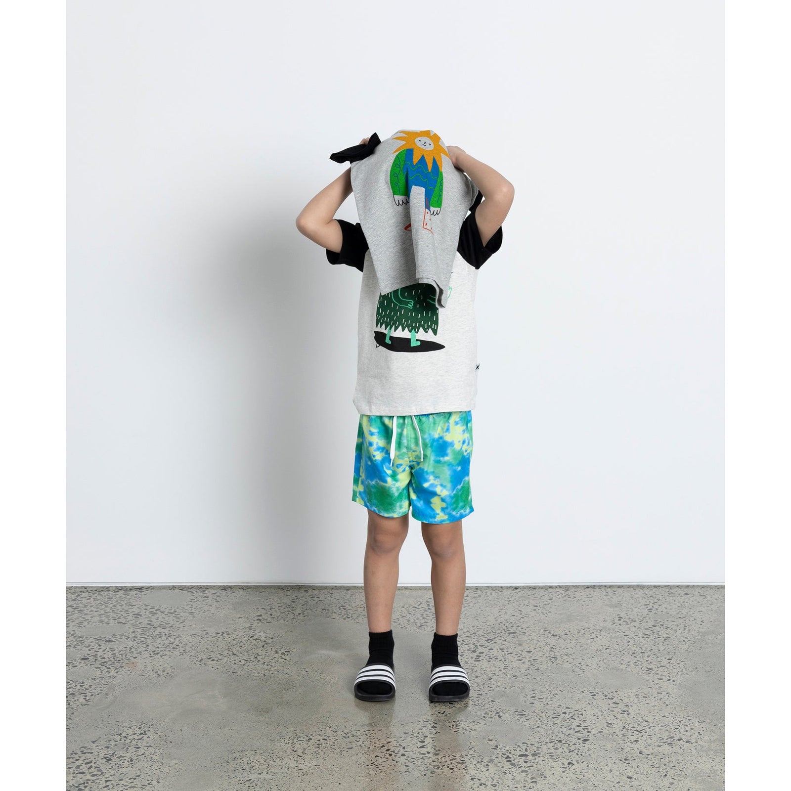 Mr Sun Tee - Grey Marle/Black