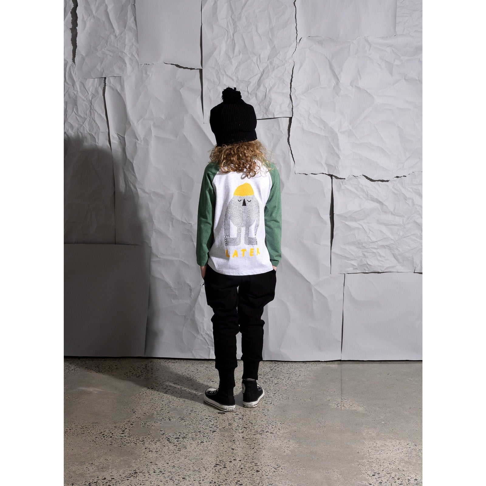 Hello Circle Furry Trackies - Black