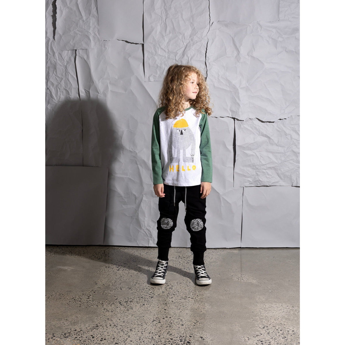 Hello Circle Furry Trackies - Black