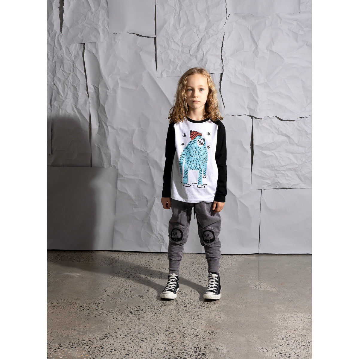 Friendly Skulls Patch Trackies - Grey Wash