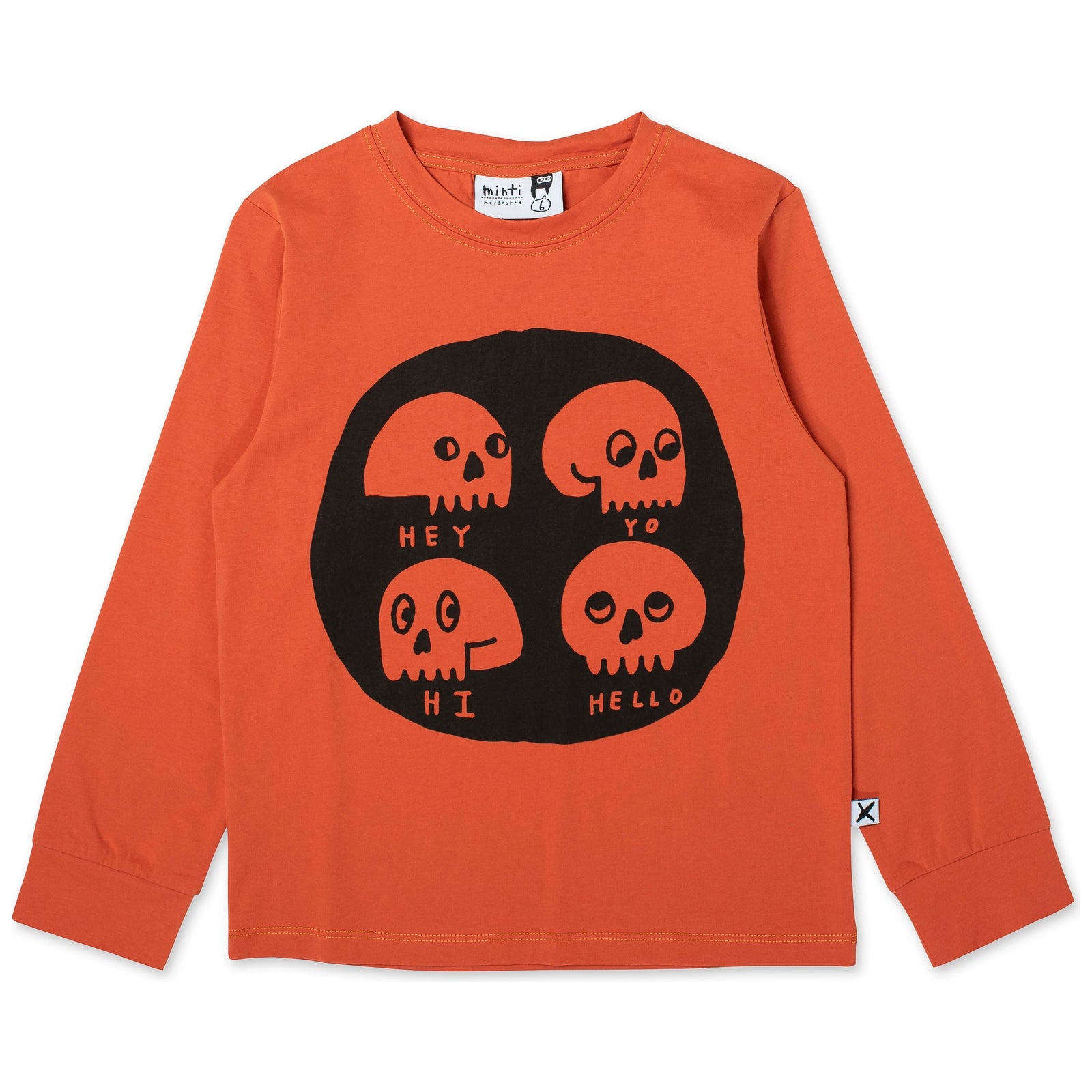 Friendly Skulls Tee - Rust