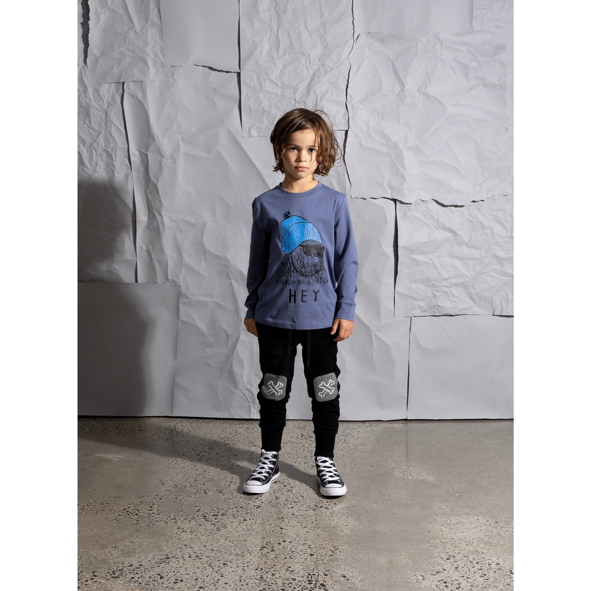 Bones Furry Patch Trackies - Black/Charcoal