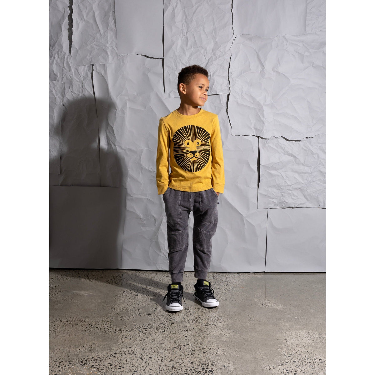 Lion Circle Tee - Mustard Marle