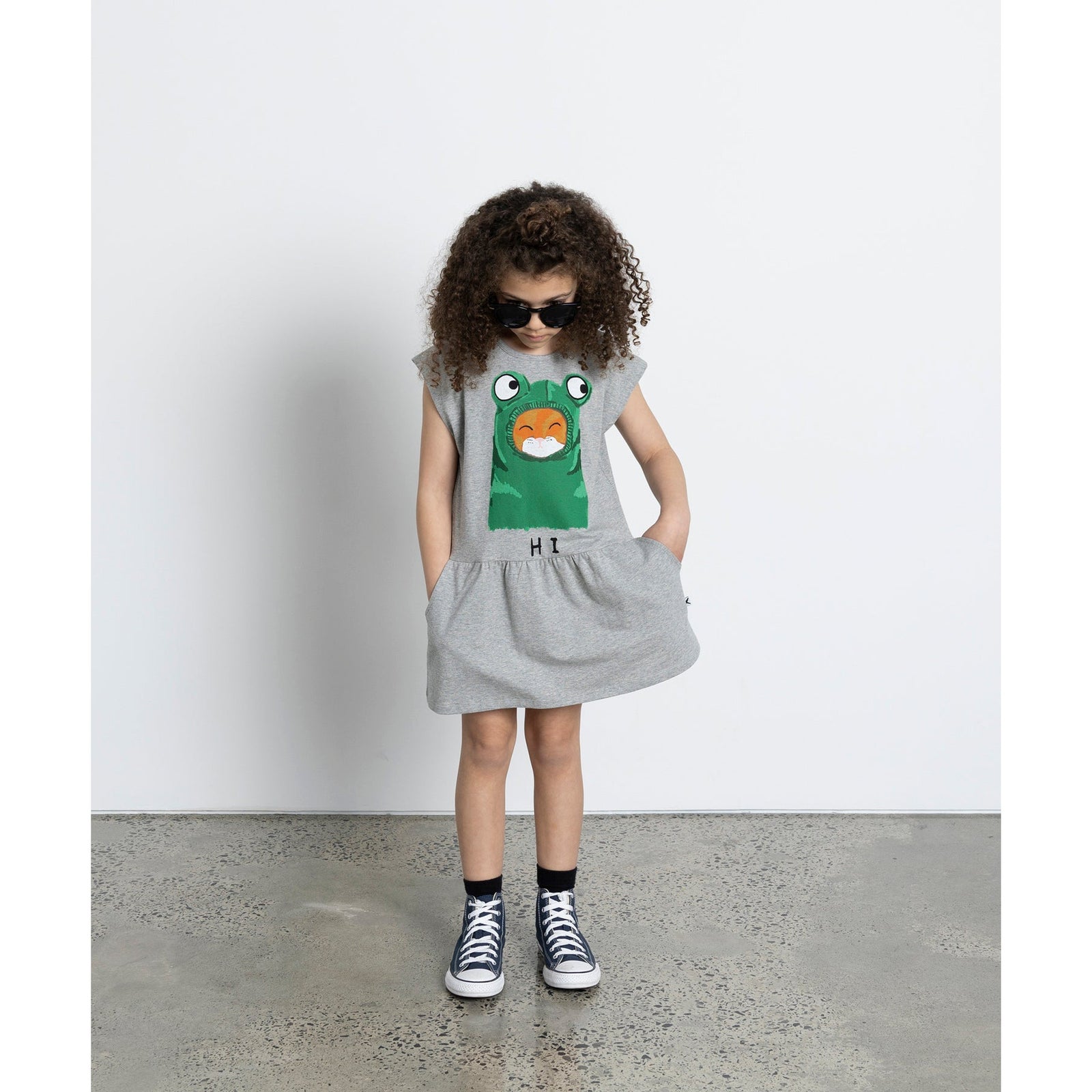 Pets In Disguise Dress - Grey Marle
